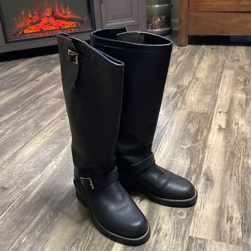 CHIPPEWA, 7M, vintage leather engineer/biker boots. No steel toe.